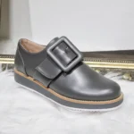 Ella Fashion Flat Shoes - Trendy & Comfortable Faux Leather Flats for Women, Grey, UK Sizes | Stylish Everyday Footwear