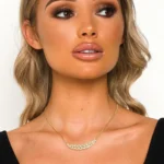 Elegant Thin Diamante Choker Necklace - Gold, One Size - Add Sparkle and Style to Any Outfit