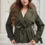 Chic Long Sleeve Button Up Lapel Neck Trench Jacket - Perfect for Any Occasion