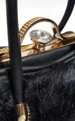 Elegant Faux Fur Handbag with Luxe Gold Accents - Perfect for Every Outfit - Image 4