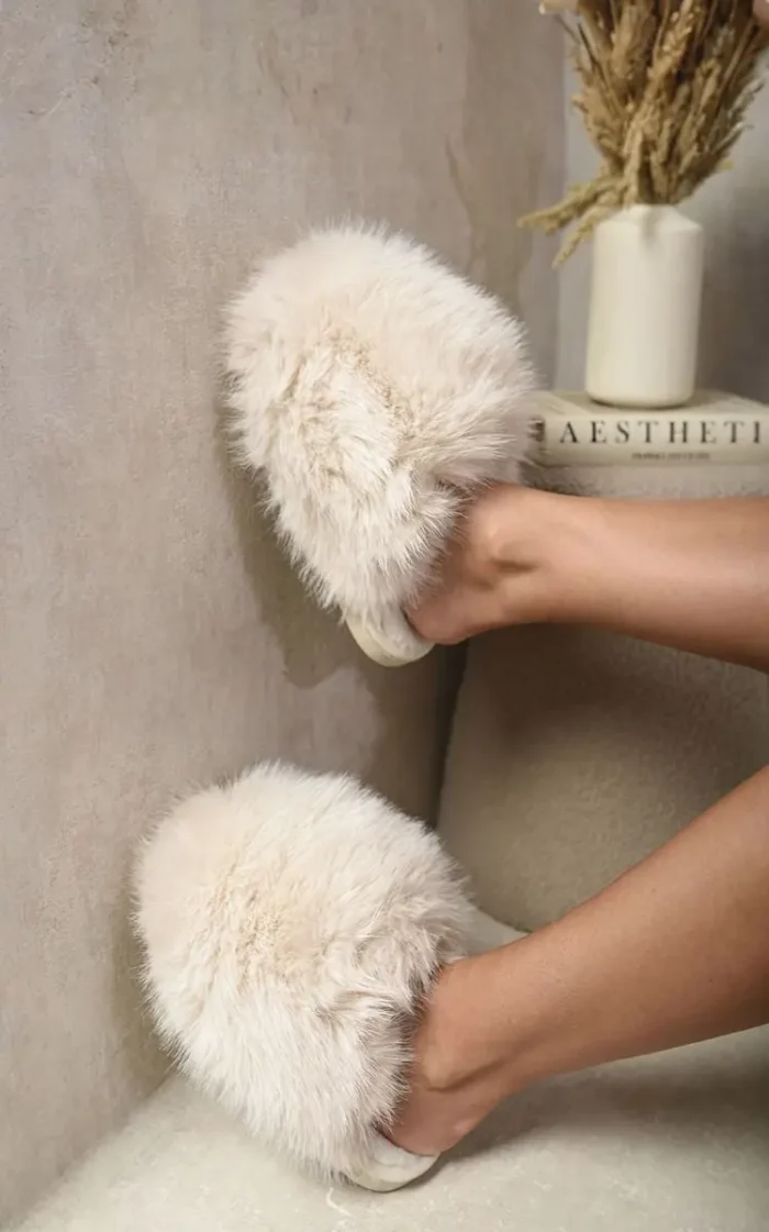 Fluffy Faux Fur Winter Sandals - Cozy & Stylish Footwear for Chilly Days - Image 3