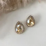 Elegant Diamante Drop Earrings - Sparkling Gold Statement Jewelry for Any Occasion