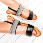 Stylish Double Strapped Embellished Sandals - Perfect for Spring & Summer | DERYA Collection