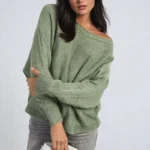 Cozy Crew Neck Knitted Jumper with Unique Back Pattern - Casual Chic Style Essential