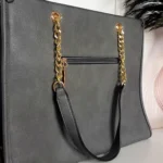 Chic Faux Leather Chain Shoulder Bag with Elegant Stripe Detail - Perfect for Everyday Use