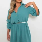 Collared Oversized Mini Dress - Comfortable, Stylish & Effortless Casual Wear