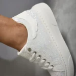 Sparkle in Comfort with Maggie Glitter Lace Up Slip On Trainers - Chic & Easy Slip-On Sneakers