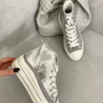 High Top Lace Up Heart Detailed Kids Trainers - Trendy & Comfortable Footwear for Kids