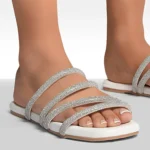 Reya Embellished Asymmetrical Strap Flat Sandals - Elegant, Comfortable & Versatile Footwear for Any Occasion