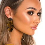 Elegant Tortoiseshell Hoop Earrings - Stylish Circle Drop Design | AINS Jewelry