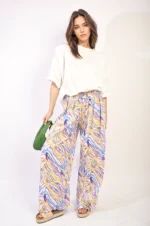 Elaine Pleated Wide Leg and Elastic Waist Trousers - Chic, Comfortable, and Perfect for Any Occasion - Image 2