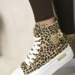High Top Lace Up Platform Ankle Trainers with Decorative Detail - Trendy & Comfortable Footwear for Everyday Style