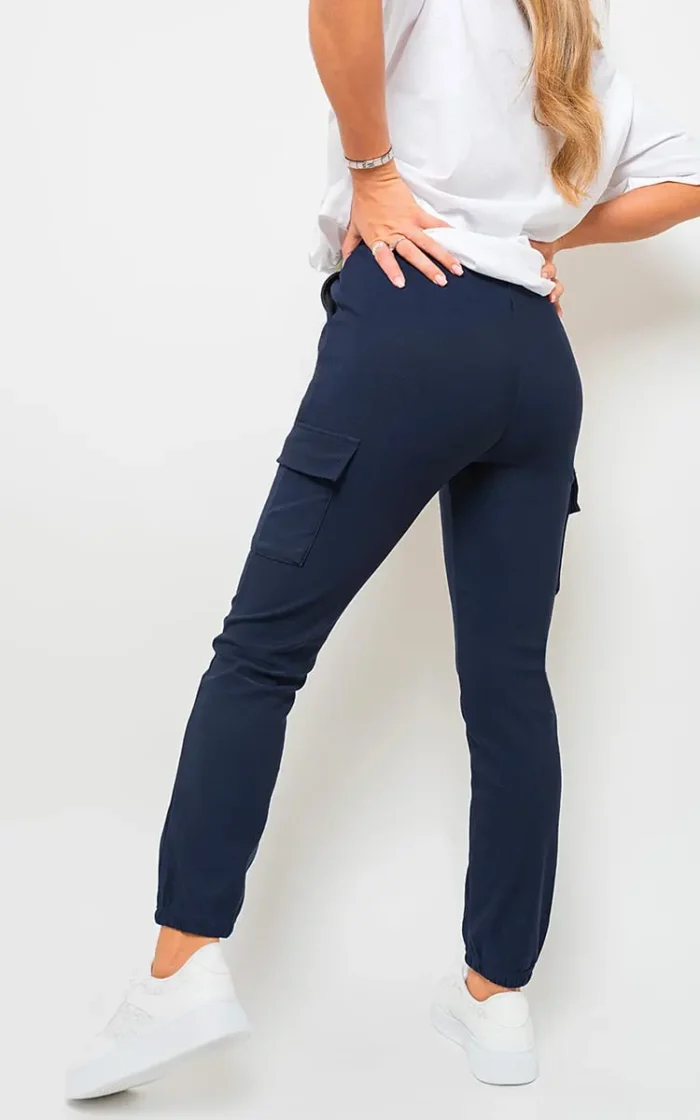 Trendy Frankie Cargo Pocket Trouser with Drawstring Utility-Chic Style and Practicality - Image 3