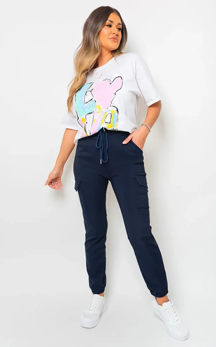 Trendy Frankie Cargo Pocket Trouser with Drawstring Utility-Chic Style and Practicality - Image 5