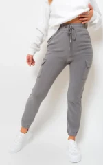 Trendy Frankie Cargo Pocket Trouser with Drawstring Utility-Chic Style and Practicality - Image 4