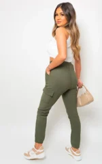 Trendy Frankie Cargo Pocket Trouser with Drawstring Utility-Chic Style and Practicality - Image 8