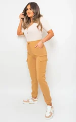 Trendy Frankie Cargo Pocket Trouser with Drawstring Utility-Chic Style and Practicality - Image 10