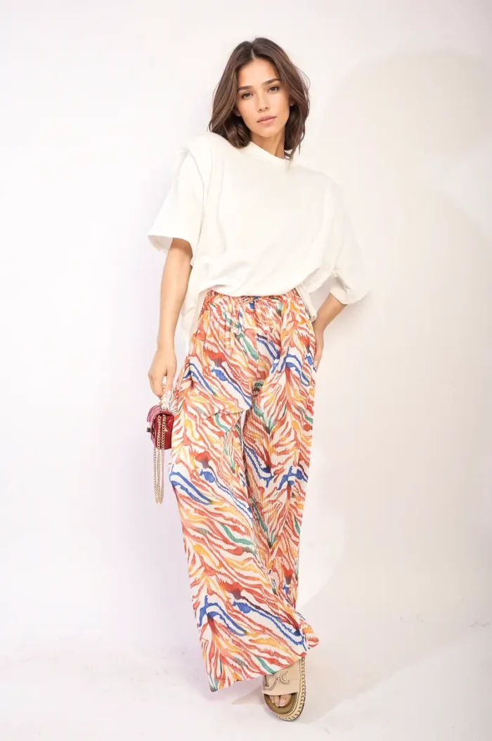 Elaine Pleated Wide Leg and Elastic Waist Trousers - Chic, Comfortable, and Perfect for Any Occasion - Image 13