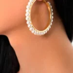 Elegant Pearl Hoop Earrings with Gold Plating - Luxury Jewelry for Women | Timeless Elegance & Modern Design