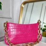 Elegant Faux Leather Handbag with Gold Chain Detail - Ideal for Night Out & Special Occasions