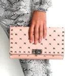 Elegant Studded Clutch Bag - Faux Leather with Silver Chain Strap & Glamorous Detailing