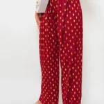 Ella Gold Spot Pleated Trouser with Drawstring - Elegant & Comfortable Fashion Statement