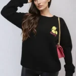 Joyce Lemon Graphic Long Sleeve Knitted Jumper - Cozy & Trendy Women's Knitwear
