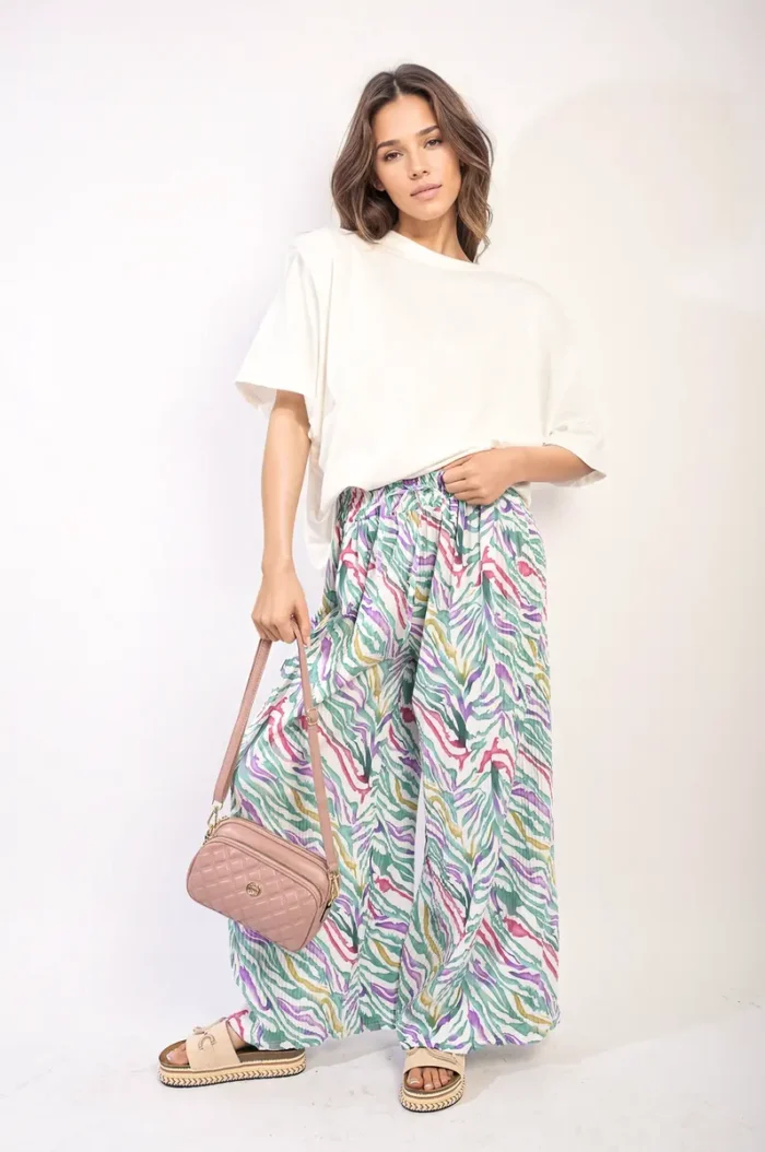 Elaine Pleated Wide Leg and Elastic Waist Trousers - Chic, Comfortable, and Perfect for Any Occasion - Image 9
