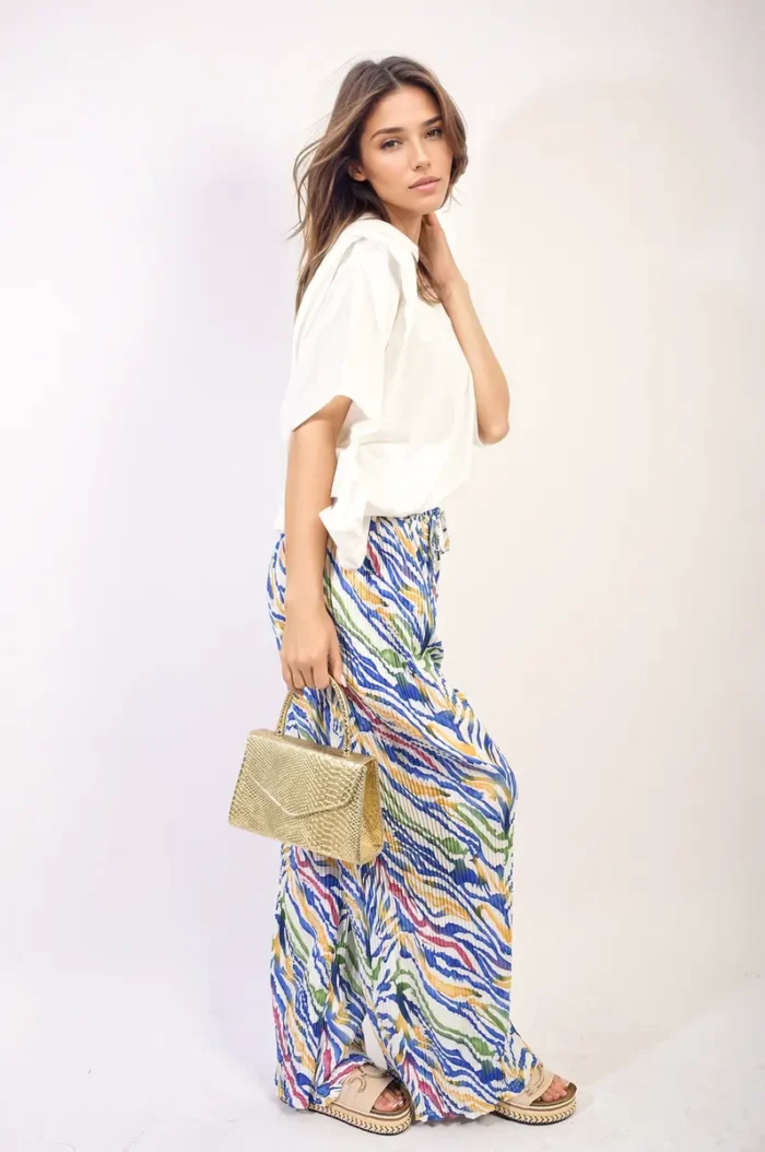 Elaine Pleated Wide Leg and Elastic Waist Trousers - Chic, Comfortable, and Perfect for Any Occasion - Image 20