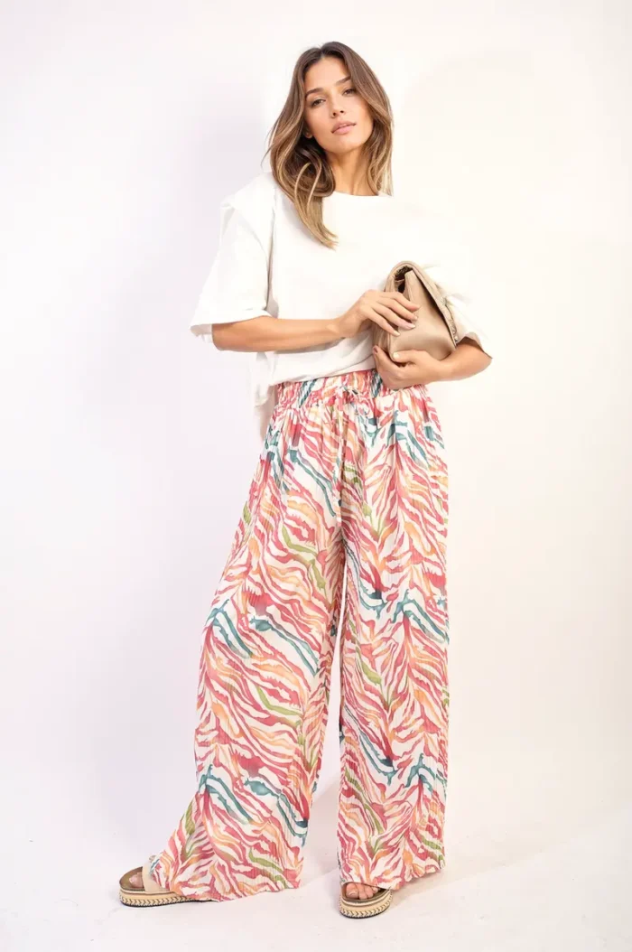Elaine Pleated Wide Leg and Elastic Waist Trousers - Chic, Comfortable, and Perfect for Any Occasion - Image 21