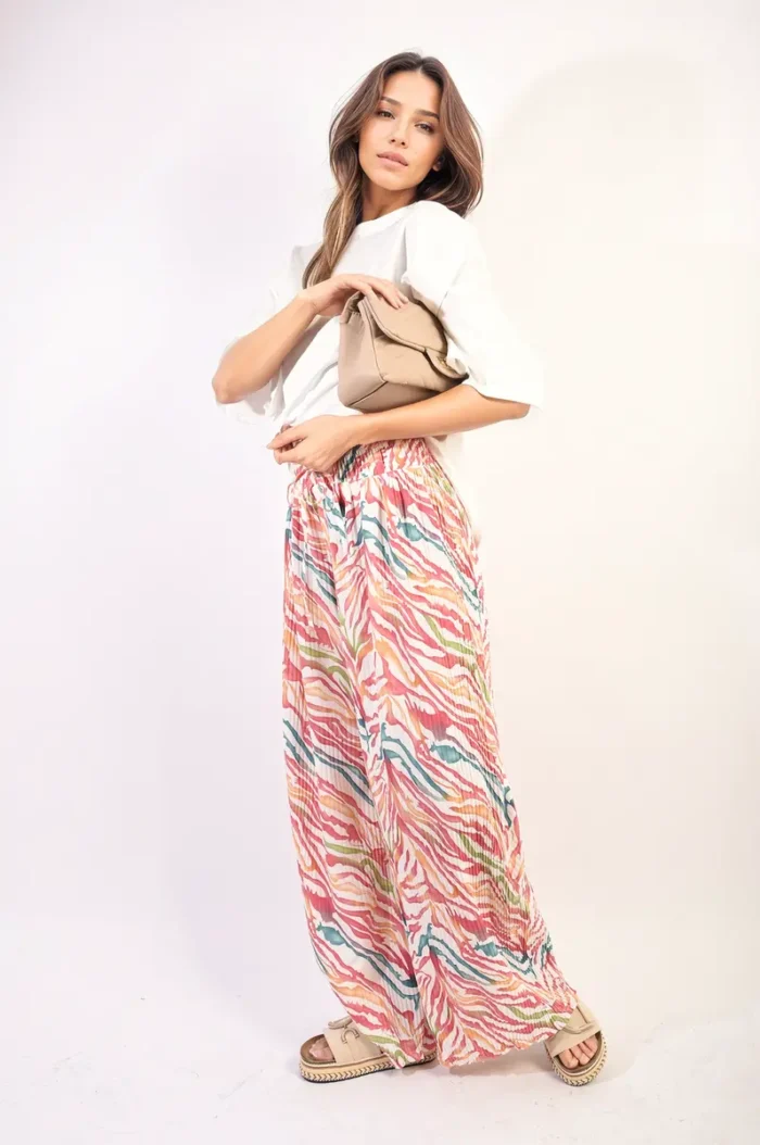 Elaine Pleated Wide Leg and Elastic Waist Trousers - Chic, Comfortable, and Perfect for Any Occasion - Image 23