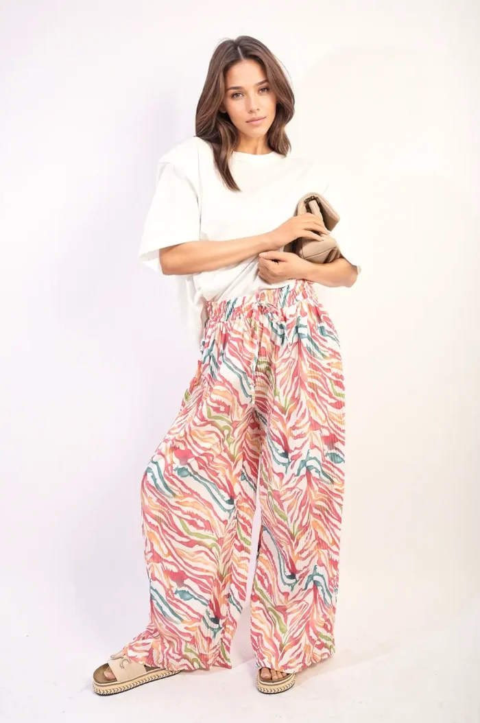 Elaine Pleated Wide Leg and Elastic Waist Trousers - Chic, Comfortable, and Perfect for Any Occasion - Image 25