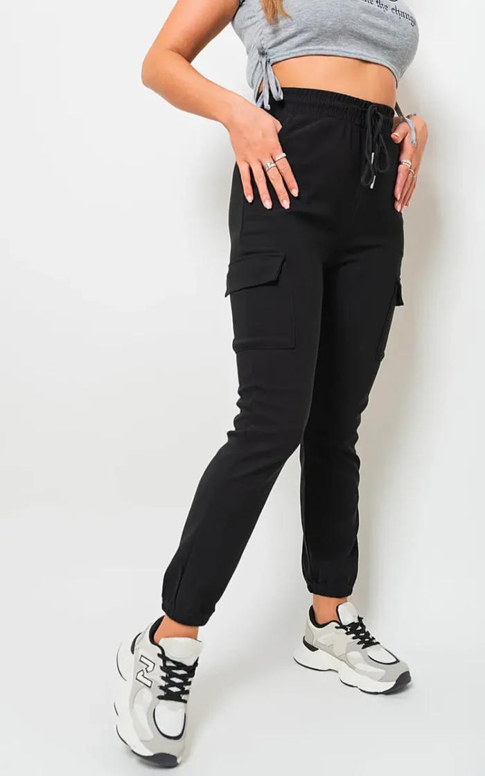 Trendy Frankie Cargo Pocket Trouser with Drawstring Utility-Chic Style and Practicality - Image 16