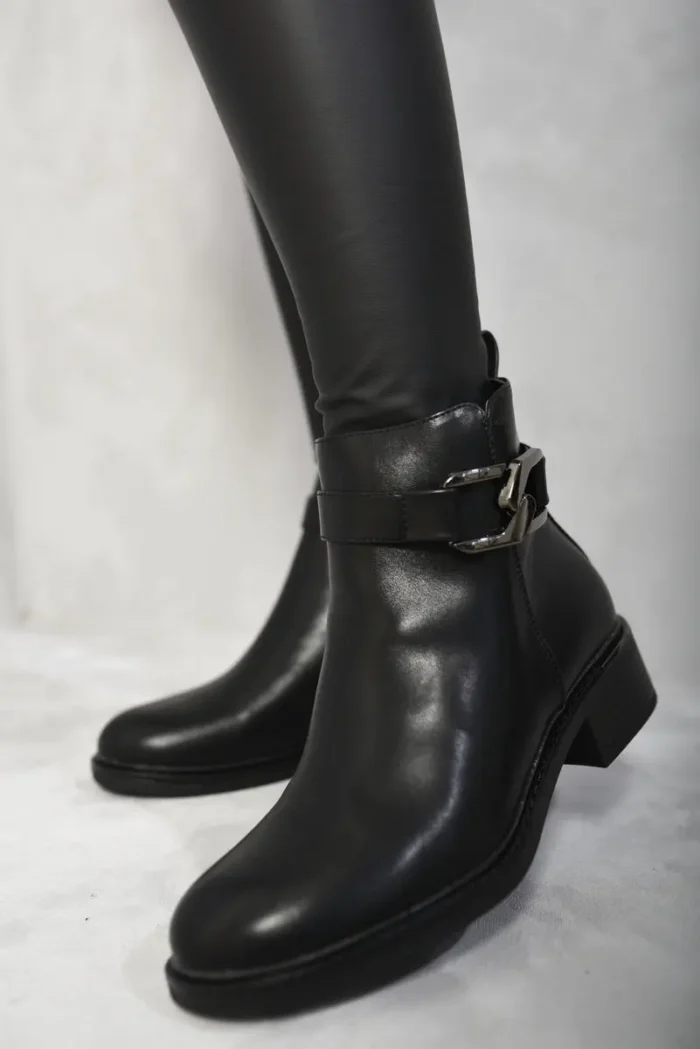 Valeria Buckle Side Zipper Ankle Boots - Stylish & Comfy Booties for Every Occasion - Image 3