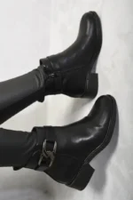 Valeria Buckle Side Zipper Ankle Boots - Stylish & Comfy Booties for Every Occasion - Image 5