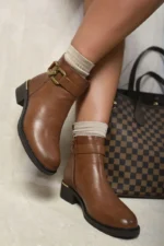 Valeria Buckle Side Zipper Ankle Boots - Stylish & Comfy Booties for Every Occasion - Image 9