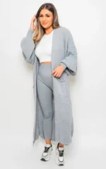 Alice Chunky Knitted Balloon Sleeve Long Maxi Cardigan - Cozy & Stylish Women's Sweater | Elegant Knitwear - Image 41