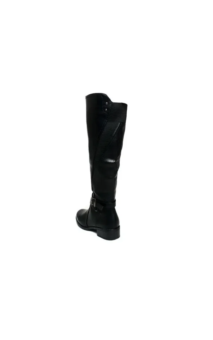 Chic Faux Leather Buckle Knee High Boots Stylish Comfort for All Seasons - Image 5