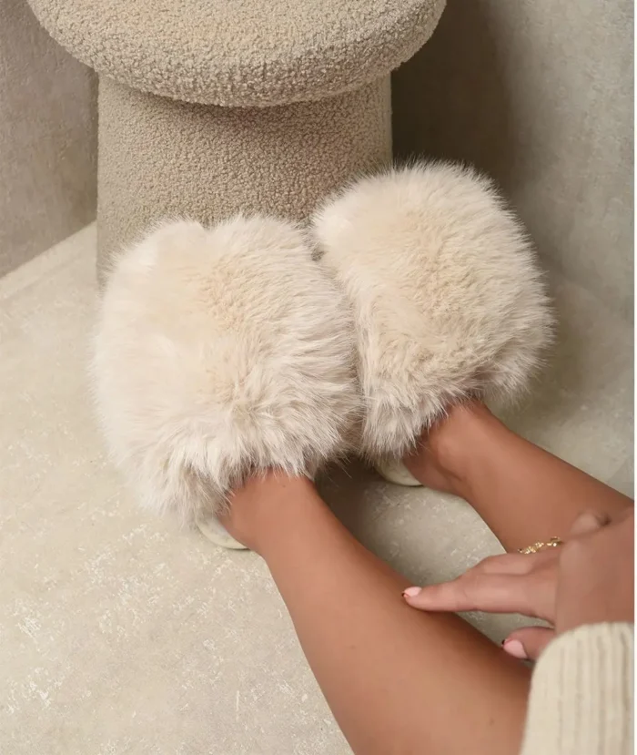 Fluffy Faux Fur Winter Sandals - Cozy & Stylish Footwear for Chilly Days - Image 5