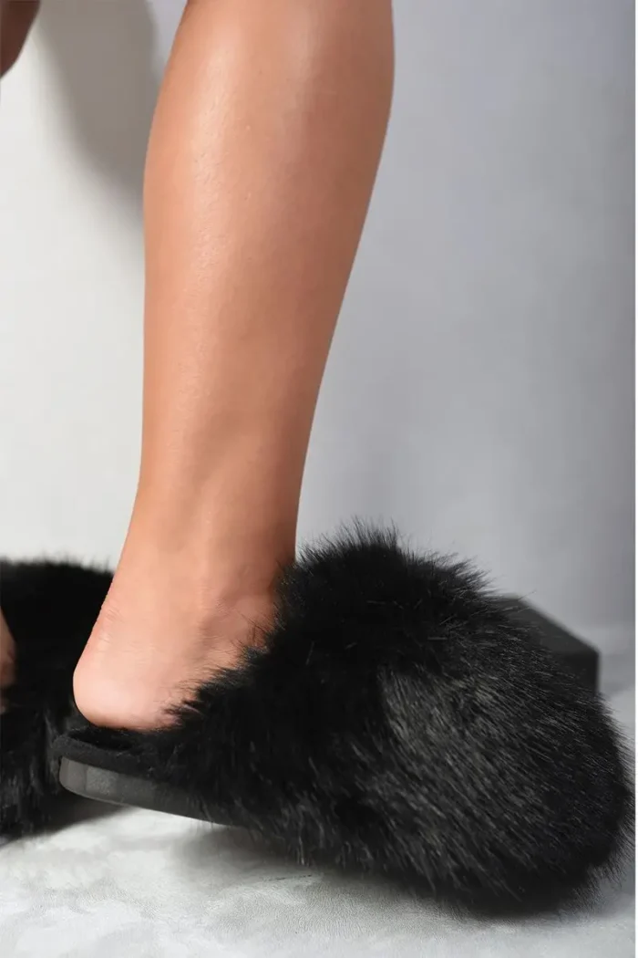 Fluffy Faux Fur Winter Sandals - Cozy & Stylish Footwear for Chilly Days - Image 16