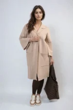 Cozy Open Front Longline Knitted Cardigan with Front Pockets - Perfect for Layering & Comfort - Image 5