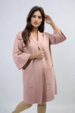 Cozy Open Front Longline Knitted Cardigan with Front Pockets - Perfect for Layering & Comfort - Image 8