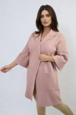 Cozy Open Front Longline Knitted Cardigan with Front Pockets - Perfect for Layering & Comfort - Image 13