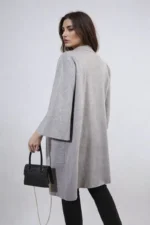 Cozy Open Front Longline Knitted Cardigan with Front Pockets - Perfect for Layering & Comfort - Image 14
