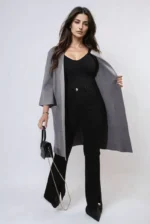 Cozy Open Front Longline Knitted Cardigan with Front Pockets - Perfect for Layering & Comfort - Image 17