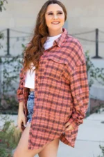 Stylish Plaid Long Sleeve Distressed Shirt with Side Splits | Perfect for Any Occasion - Image 10