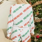 Festive Christmas HOHOHO Pullover & Casual Shorts Set - Cozy Holiday Lounge Wear