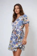 Stylish Floral V-Neck Tie Waist Mini Dress Perfect for Spring & Summer - Image 16