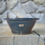 Elegant 25cm Blue Glazed Bonsai Pot - Round Shape | Perfect for Bonsai Enthusiasts