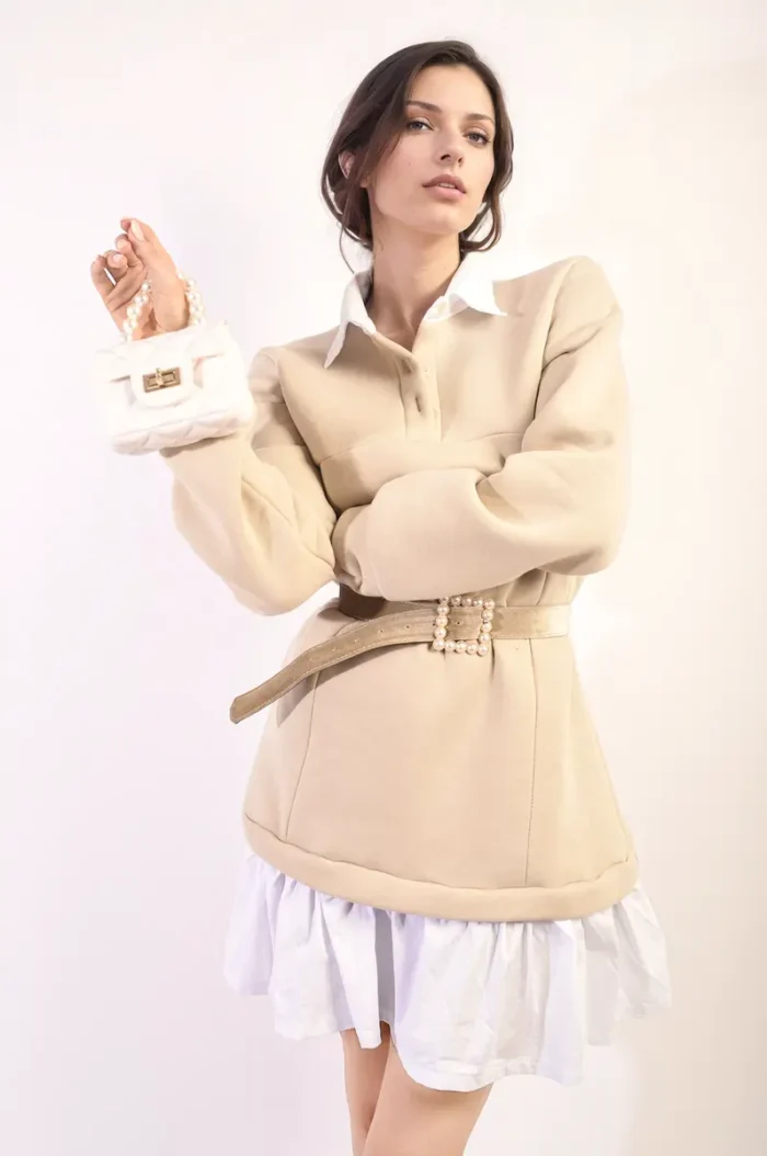 Kayla Collared Long Sleeve Mini Dress - Trendy & Elegant for Any Occasion - Image 1